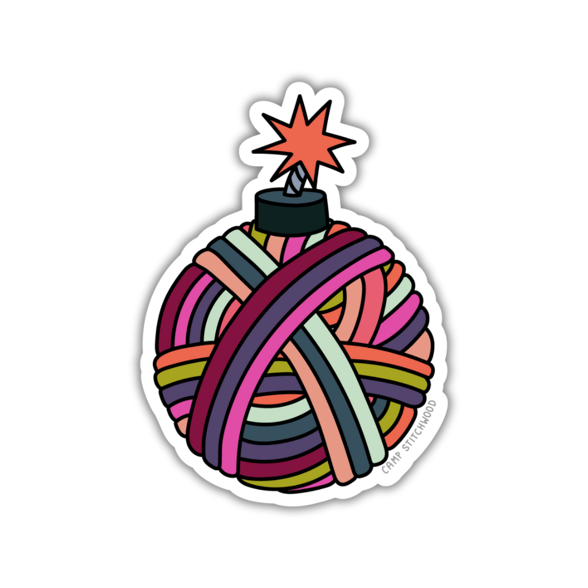 Yarn Bomber Knitting Sticker
