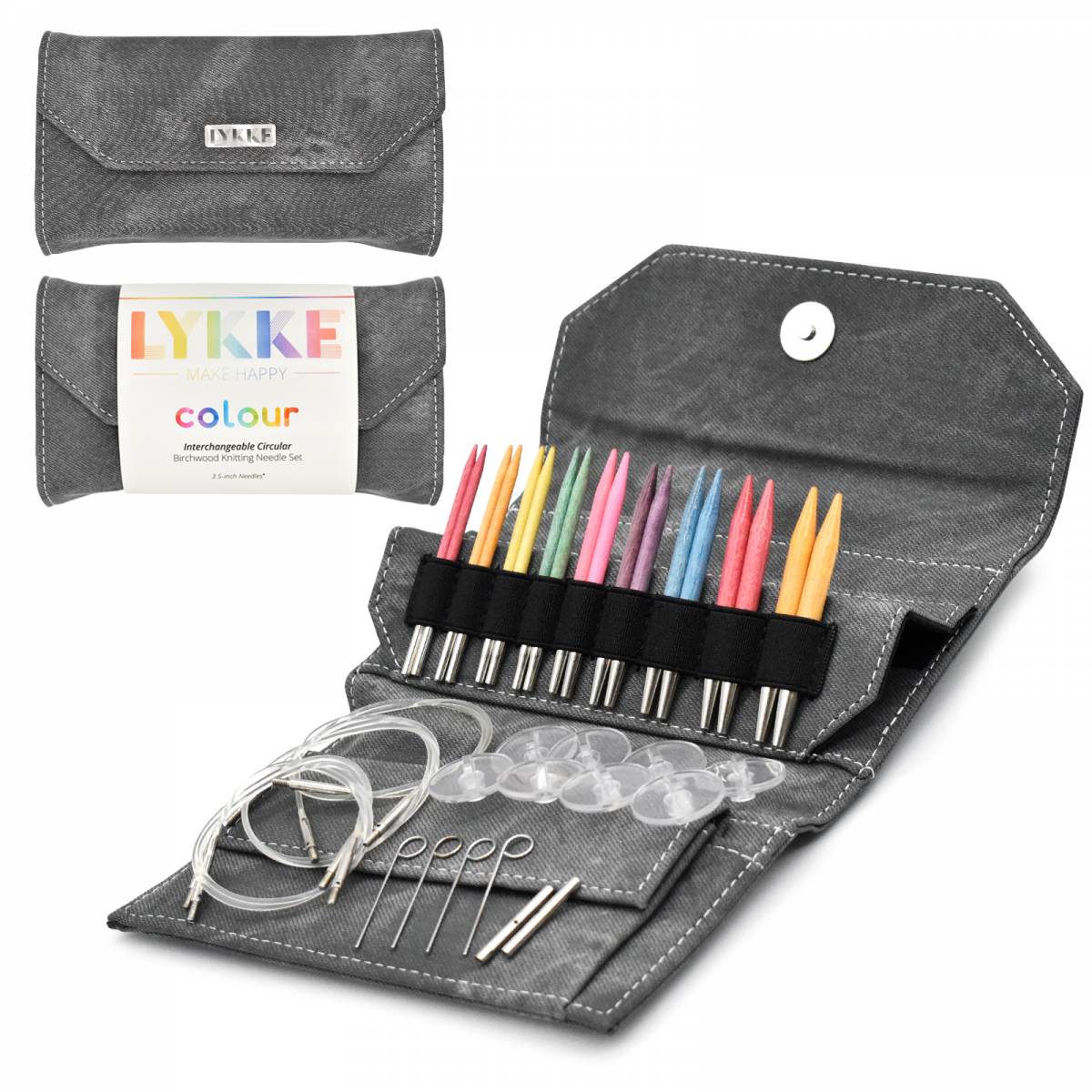 Lykke colour Interchangeable Circular Birchwood Knitting Needle Set
