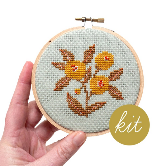 Retro Blooms Cross Stitch Kit