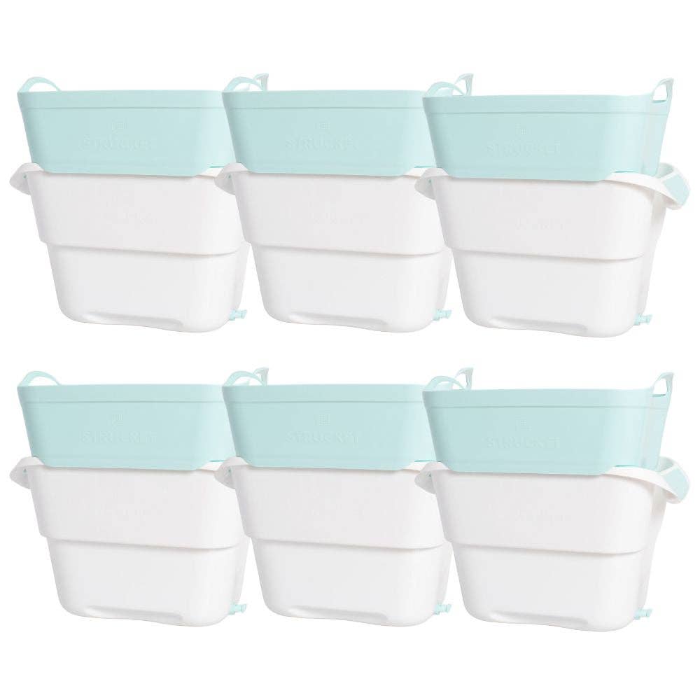 Strucket 19L (5 Gallon) Strainer Bucket – 6 Pack Aqua