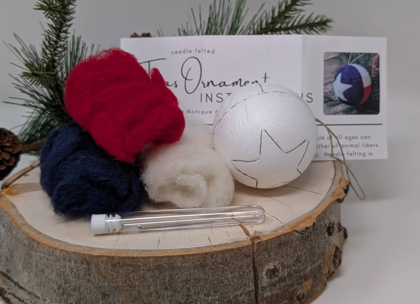 Texas Flag DIY Needle Felting Ornament Kit