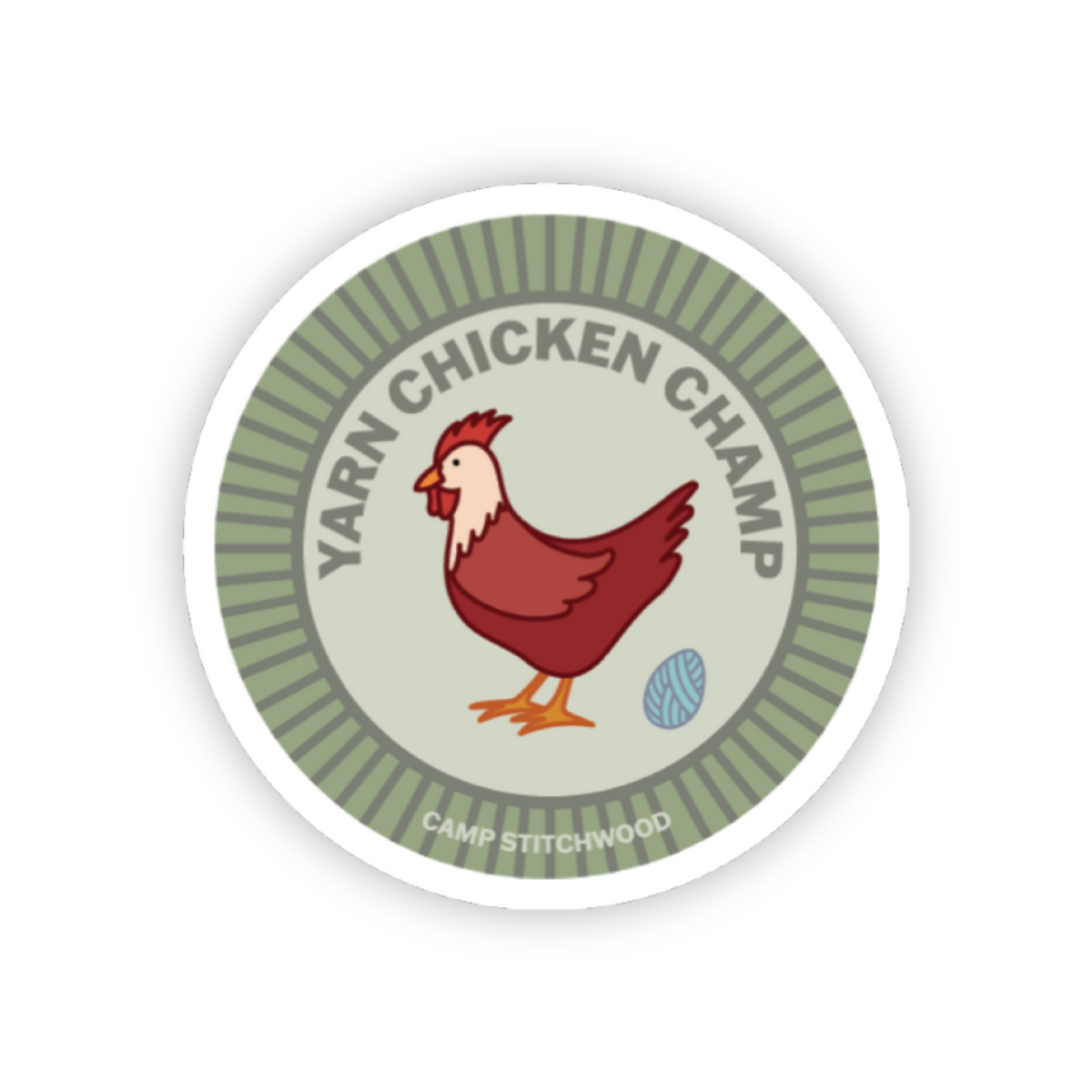 Yarn Chicken Badge Sticker