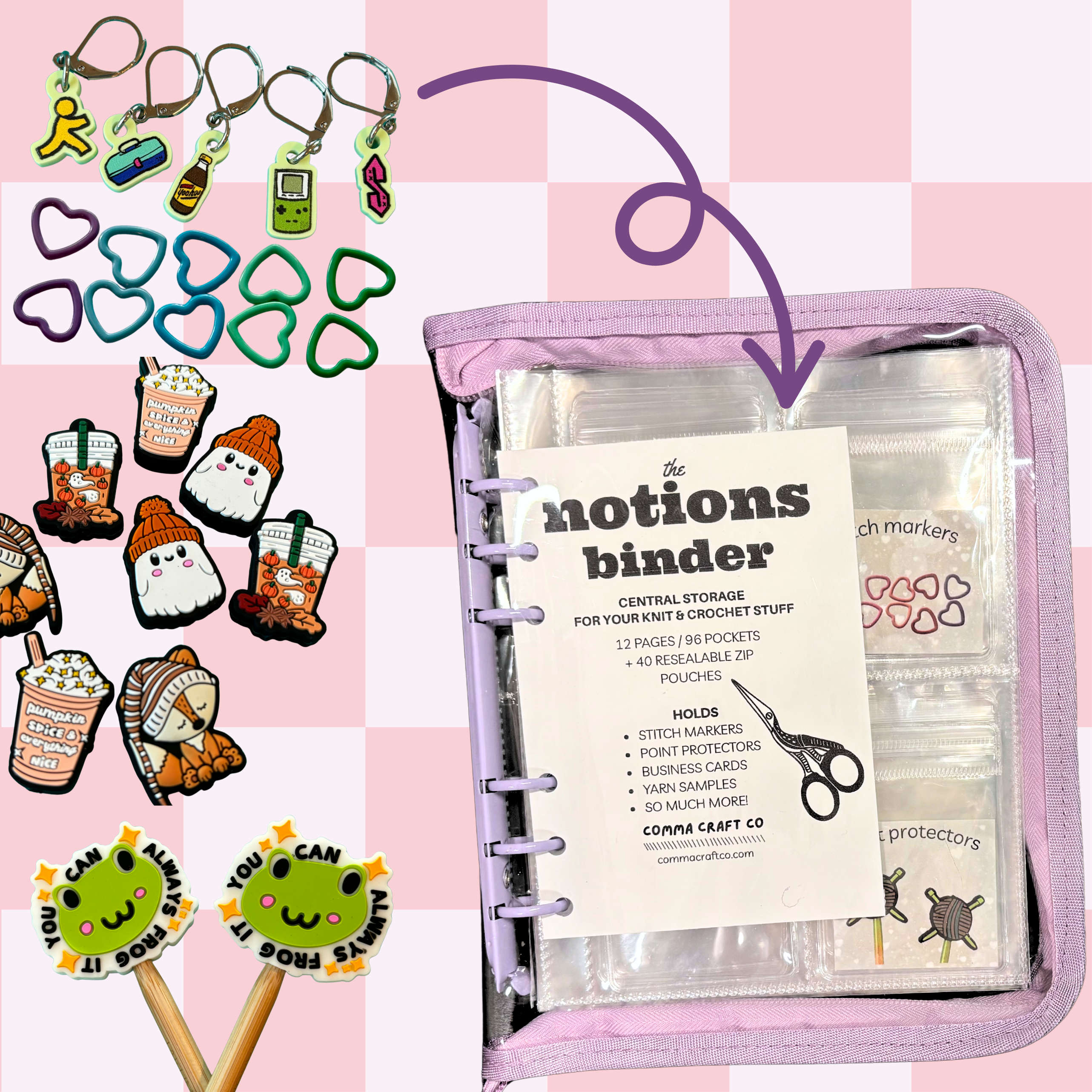 Kitting Binder Examples The Notions Binder - Deluxe Knitting and Crochet Organizer – Scout & Skein