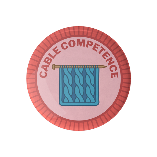 Cable Competence Knitting Merit Badge
