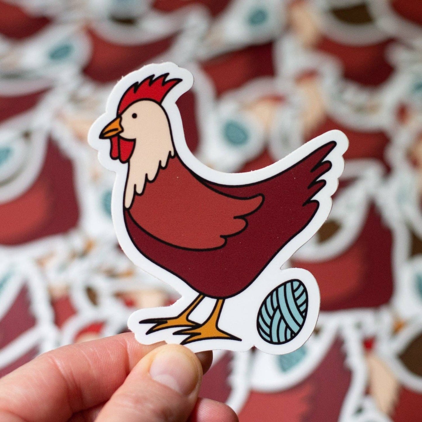 Yarn Chicken Knitting Sticker