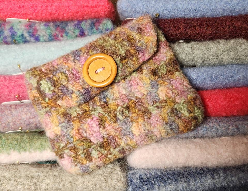 Hand-Felted "Anything Goes" Wool Pouch