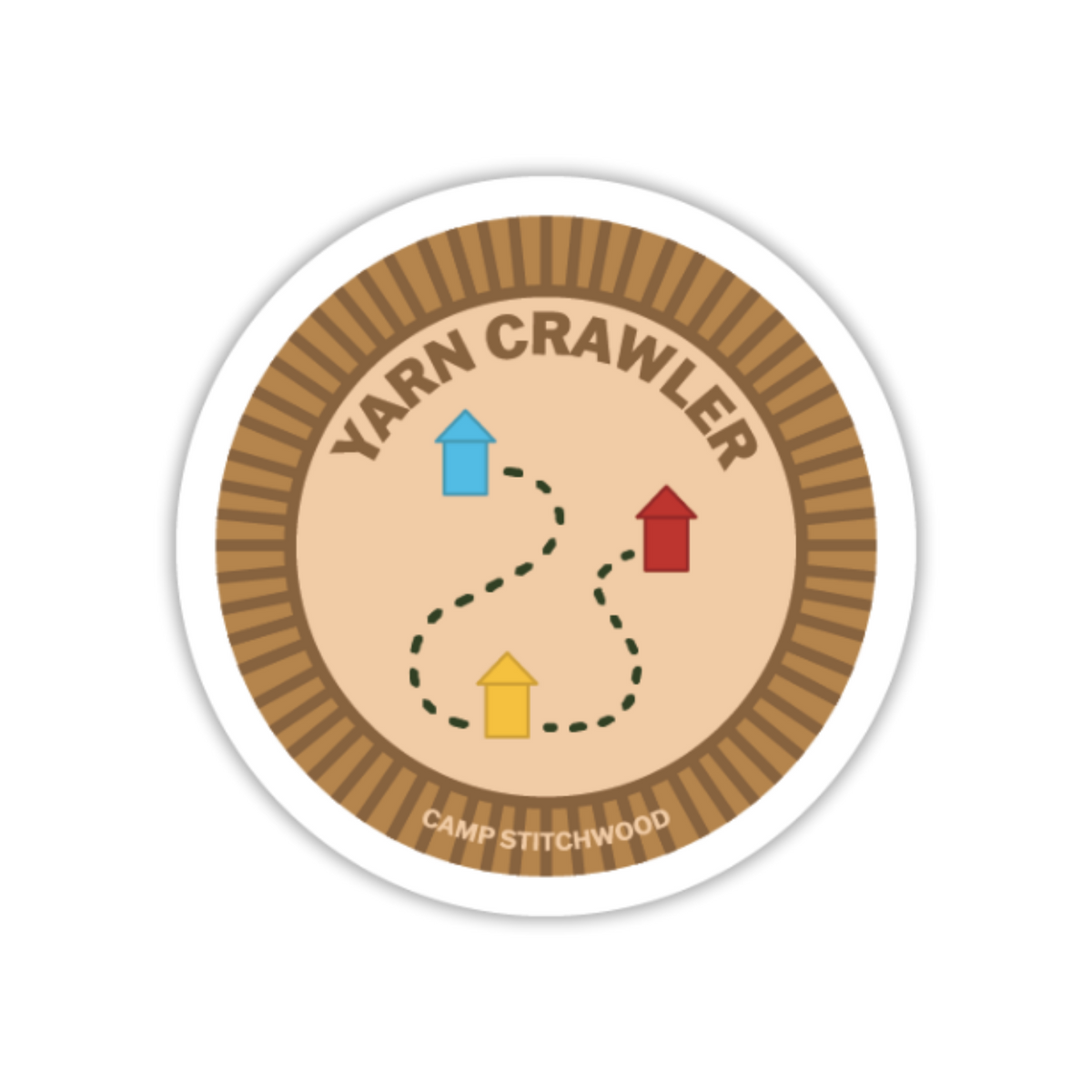Yarn Crawler Badge Sticker