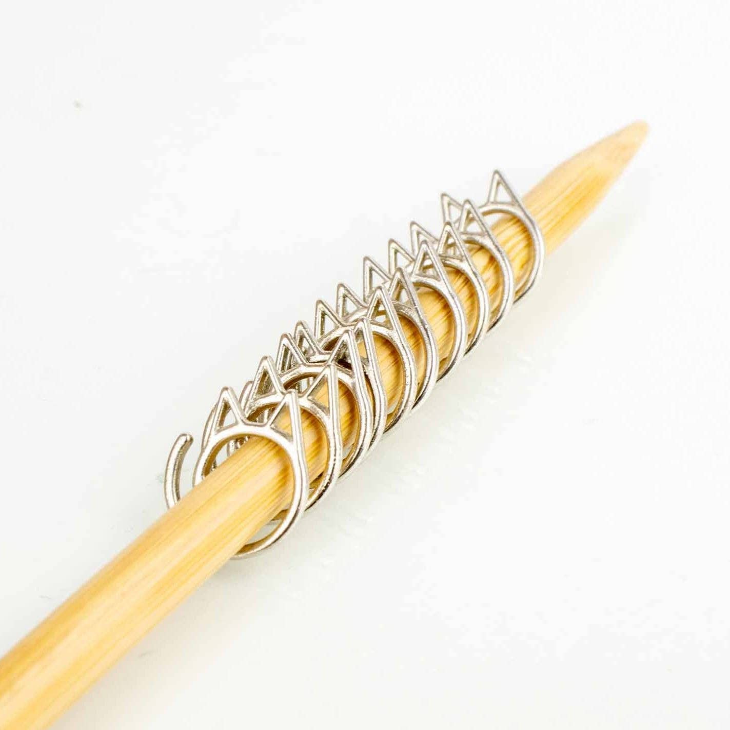 Cat Clips - Simple Removable Stitch Markers - Silver