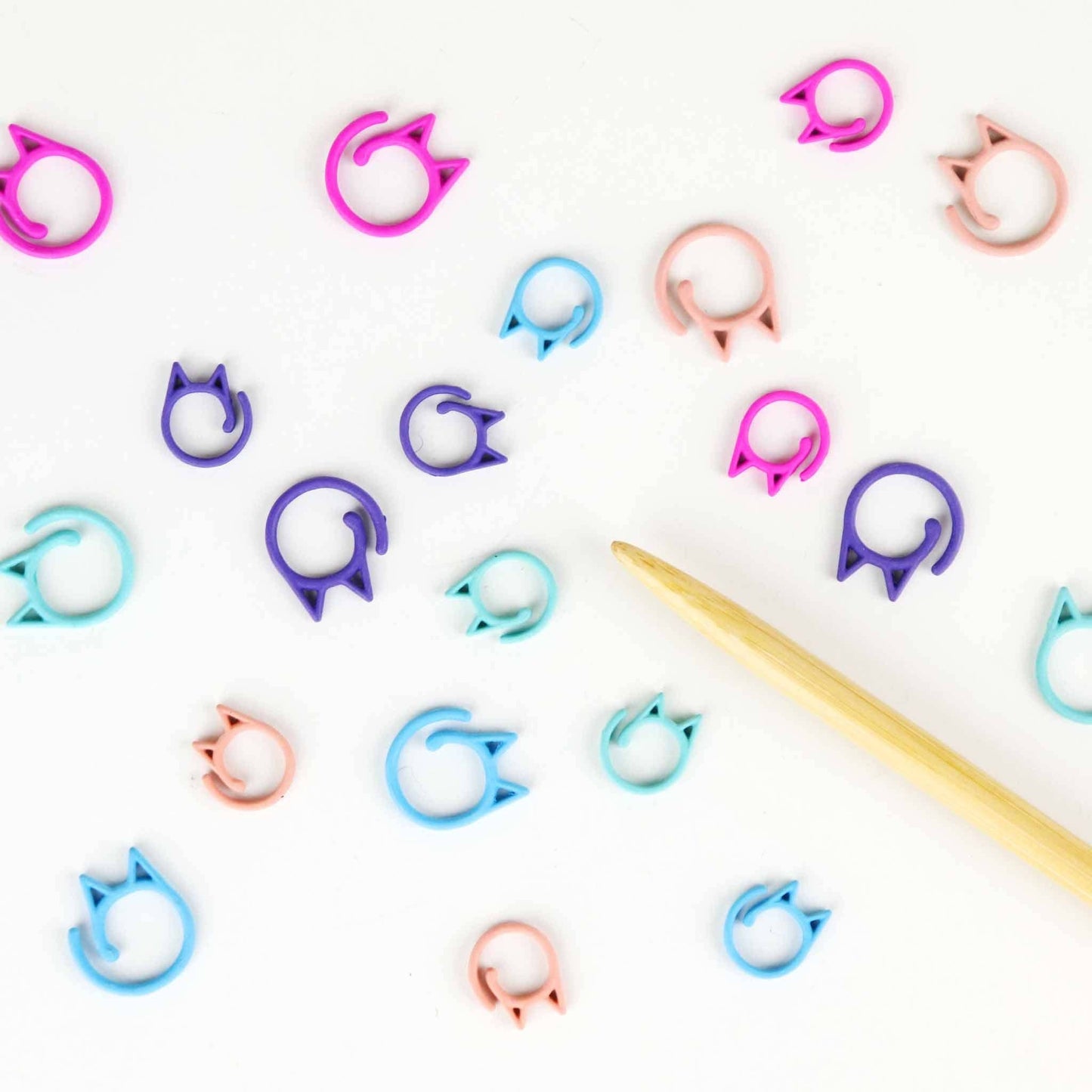 Cat Clips - Simple Removable Stitch Markers - Rainbow