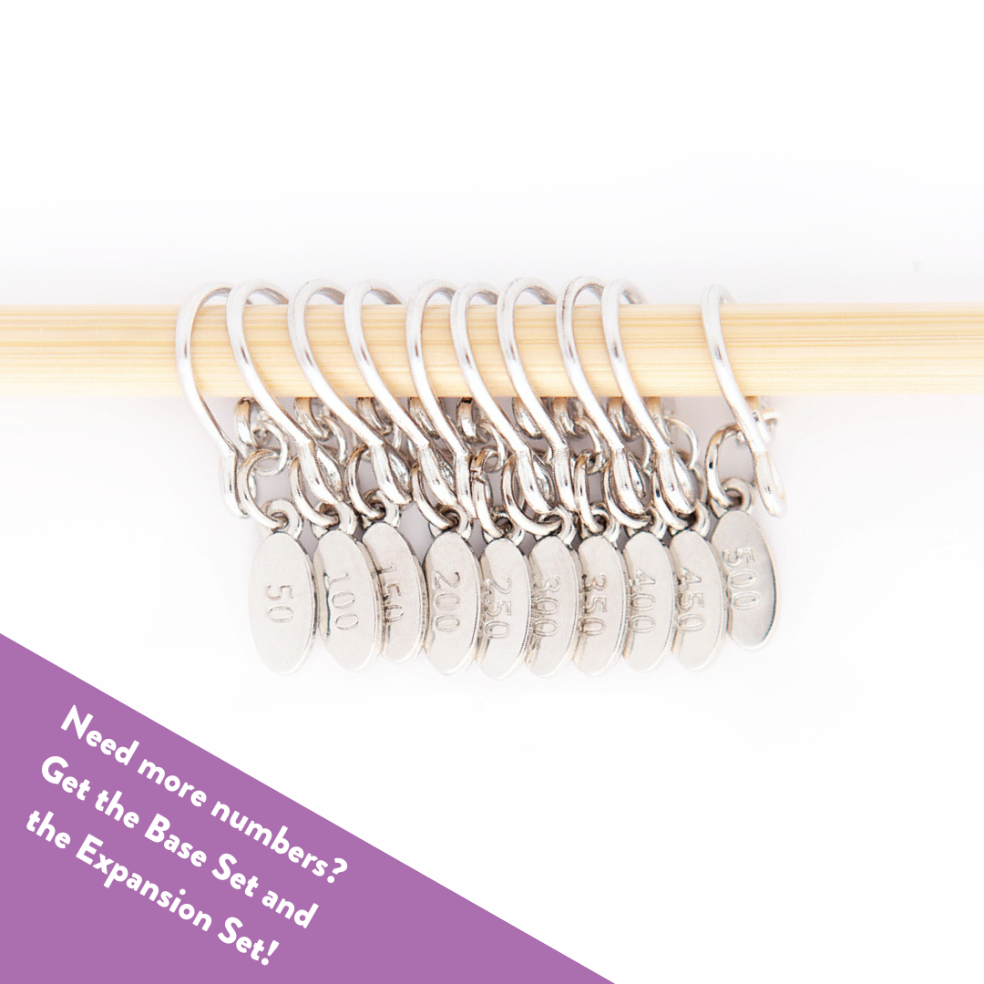 Cast On Counting Stitch Markers by 50: Base Set (50-250) / Large (up to US 10.5)