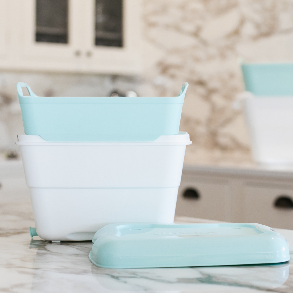 Strucket 4.5L Mini Strainer Bucket with Lid - Aqua